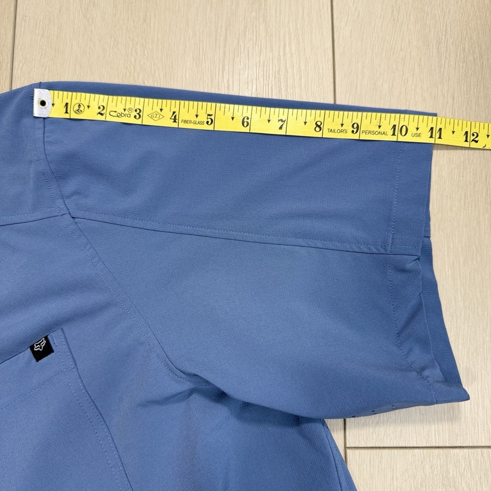 FOX Racing Men's Short Sleeve Performance Button Shirt Blue Ventilated Pockets - Picture 8 of 8